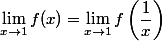 \lim\limits_{x\to 1}f(x)=\lim\limits_{x\to 1}f\left(\dfrac{1}{x}\right)